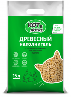 Наполнитель для кошачьего туалета КОТ В ЛОТКЕ древесный, 15 л