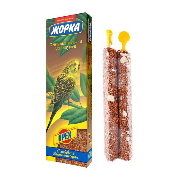 Лакомство для попугаев ЖОРКА, палочки с орехом