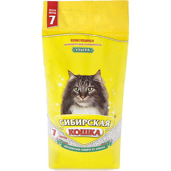 Наполнитель для кошачьего туалета СИБИРСКАЯ КОШКА Ультра, комкующийся, 7 л