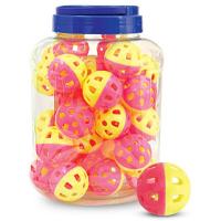 Игрушка д/кош.(туба 36шт) 3831 (Мяч-погремушка, желто-розовый, d40мм)