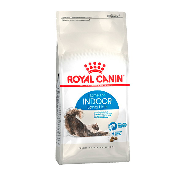 Сухой корм для кошек ROYAL CANIN Indor Long Hair домашние, длинношерстные, 2 кг