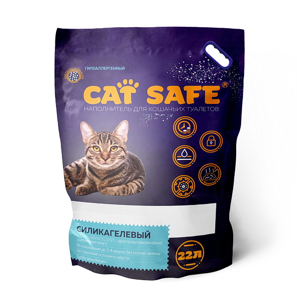 Cat safe наполнитель силикагель 22 л