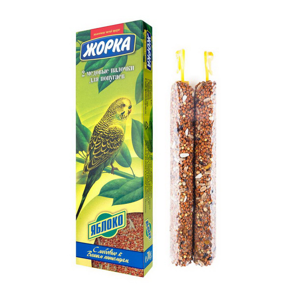 Лакомство для попугаев ЖОРКА, палочки с яблоком, 2 шт