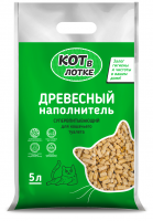 Наполнитель для кошачьего туалета КОТ В ЛОТКЕ древесный, 5 л