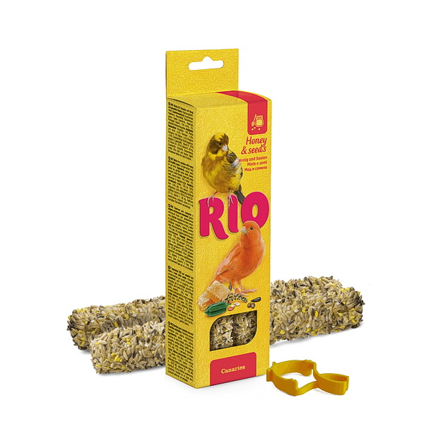 Лакомство для канареек RIO, палочки с медом и полезными семенами, 2*40 г