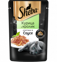 Sheba Ломтики в соусе с курицей и кроликом, 75г
