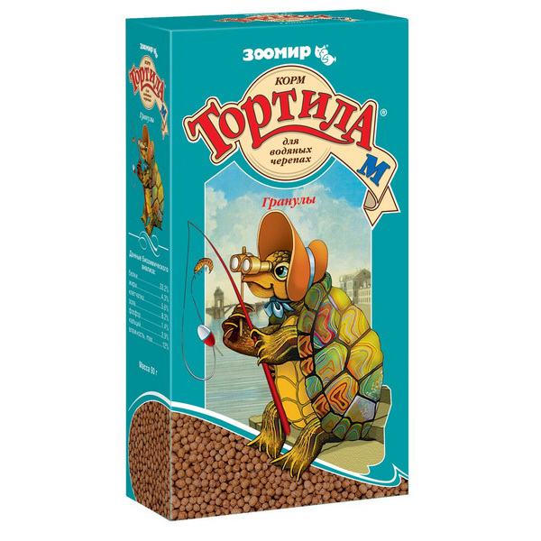 Корм для водных черепах ЗООМИР Тортила-М, гранулы, 90 г