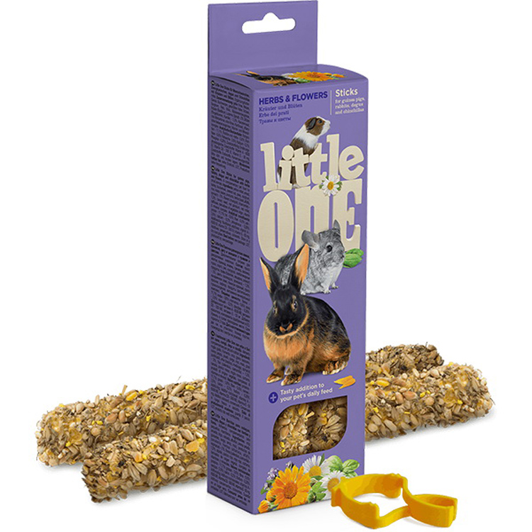 Лакомство для грызунов LITTLE ONE Палочки с травами и цветами, 2*55 г