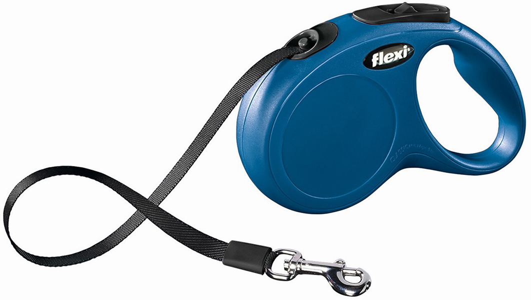 Поводок-рулетка FLEXI New Classic Comfort М, синий трос, 5м 20 кг