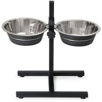 Подставка + миски 2*1,75л, черный ^Double Diner^