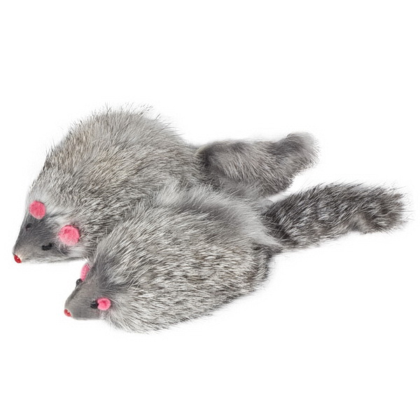 Игрушка для кошек Мышь 4, серая, 1 шт
