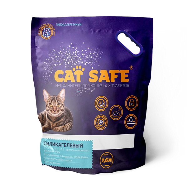 Cat safe наполнитель силикагель 7,6л