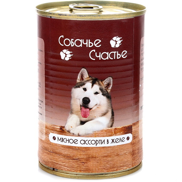 Корм для собак СОБАЧЬЕ СЧАСТЬЕ, Мясное ассорти, 410 г