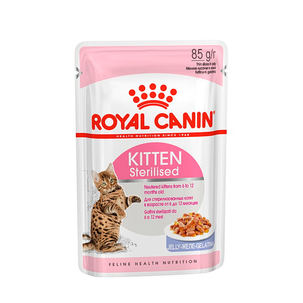 Влажный корм для котят ROYAL CANIN Sterilised стерилизованные, желе, 85 г